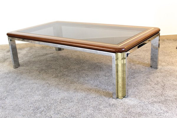 Smoked Glass Coffee Table, 1970s-OAQ-1169400