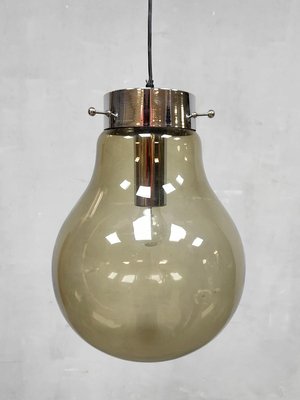 Smoked Glass Pendant Lamp, 1960s-BW-1418467