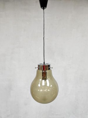 Smoked Glass Pendant Lamp, 1960s-BW-1418467