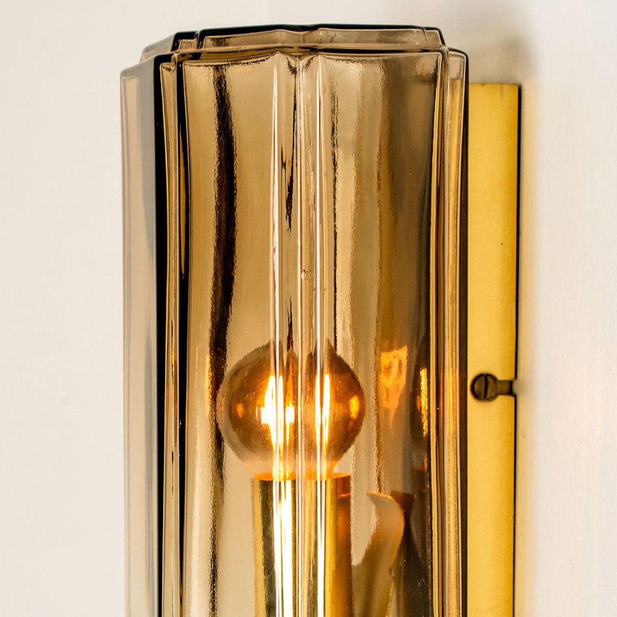 Smoked Glass Wall Light attributed to Glashütte Limburg, Germany, 1960s