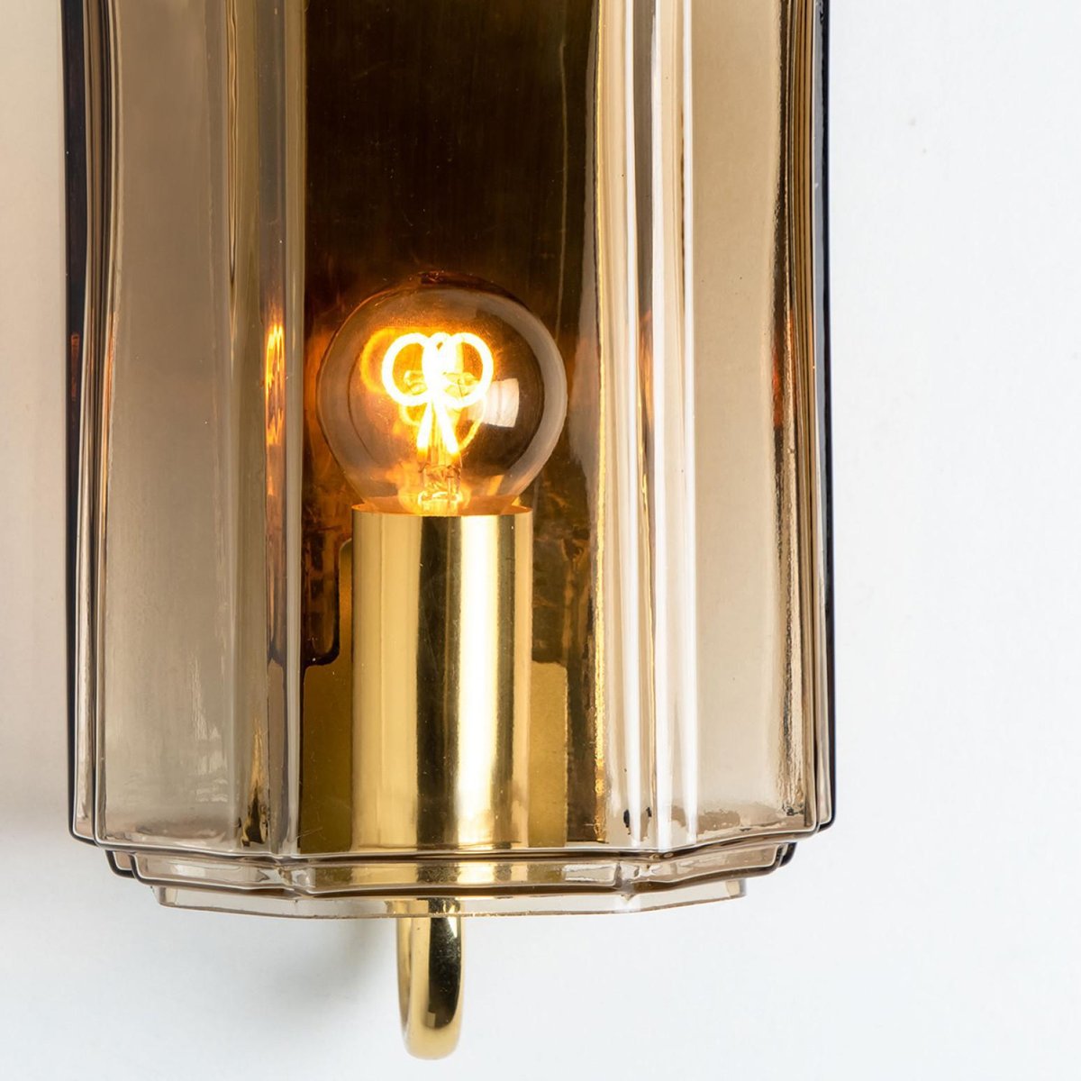 Smoked Glass Wall Light attributed to Glashütte Limburg, Germany, 1960s