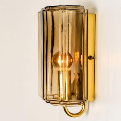 Smoked Glass Wall Light attributed to Glashütte Limburg, Germany, 1960s-VDW-1719590