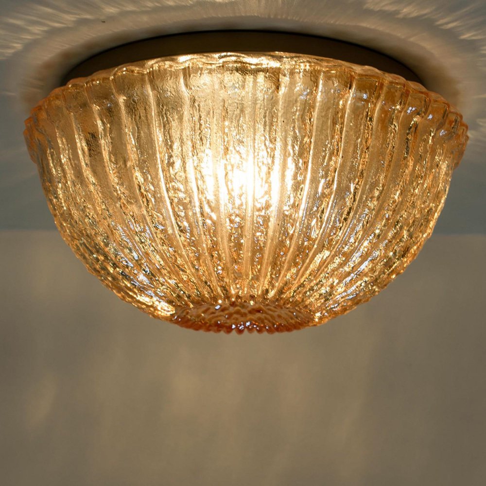 Smoked Glass Wall Light or Flush Mount attributed to Peill & Putzler, 1970s