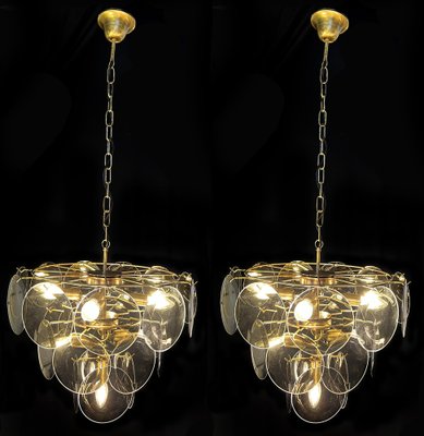 Smoked Murano Glass Disc Chandelier attributed to Vistosi, 1970s-OVO-1805009