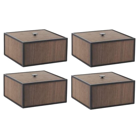 Smoked Oak Frame Boxes by Lassen, Set of 4