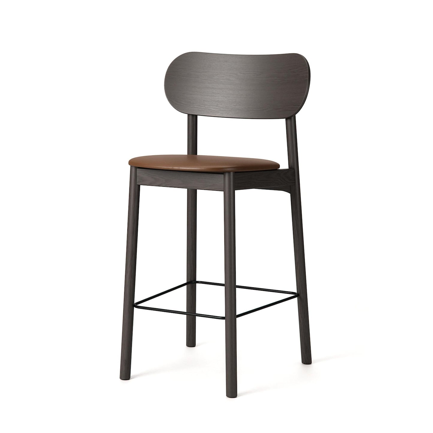 Decotique Elephant Bar Stool Dark Oak/Brown Leather