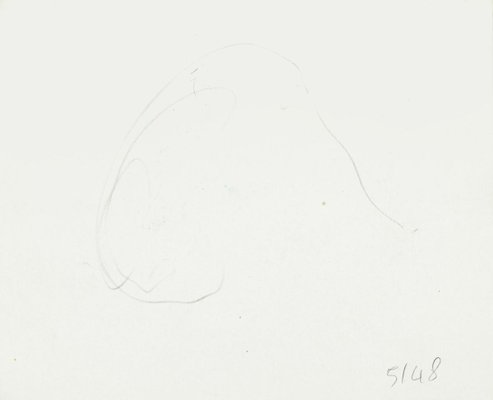 Smoker - Original Pencil Drawing by S. Goldberg - Mid 20th Century Mid 20th Century-ZCI-758143