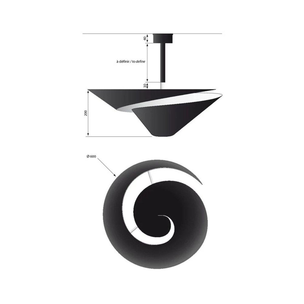 Snail 60 Ceiling Lamp by Serge Mouille