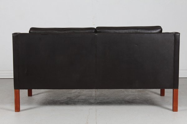 Sofa 2212 Dark Mocha Leather by Børge Mogensen for Fredericia Stolefabrik, 1970s-QQ-1725537