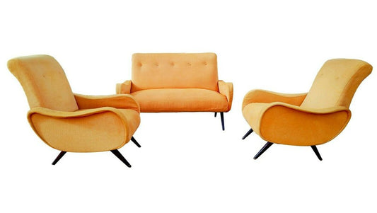 Sofa and Armchairs, 1960s, Set of 3