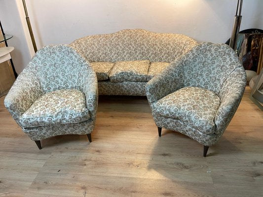 Sofa and Armchairs by Bruno Munari, Set of 3-HQI-1125326