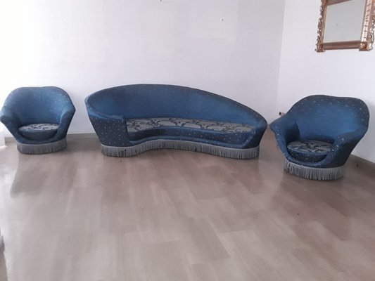 Sofa and Armchairs by Federico Munari, 1950s, Set of 3-OLY-1725690