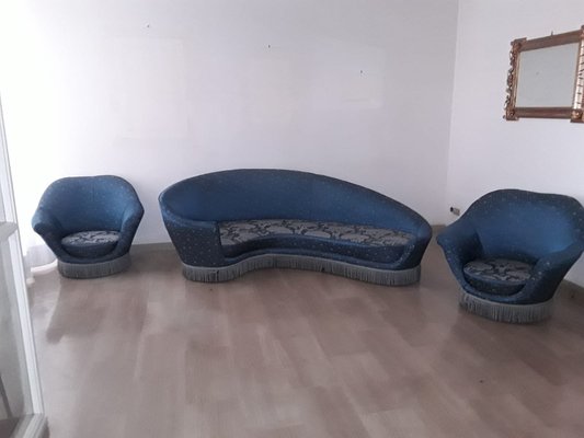 Sofa and Armchairs by Federico Munari, 1950s, Set of 3-OLY-1725690