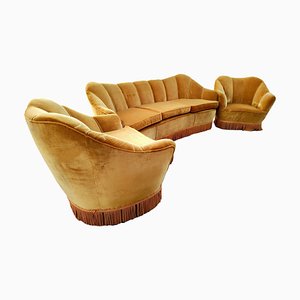 Sofa and Armchairs in the style of Gio Ponti from Isa Bergamo, 1960s, Set of 3-FIP-1774487