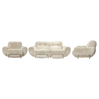 Sofa and Armchairs Set in the style of Adriano Piazzesi, 1970s, Set of 3-ZCI-2029234