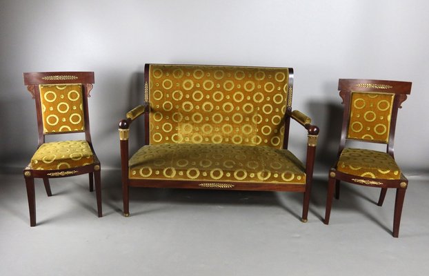 Sofa and Empire Chairs, Set of 3-WSV-1807095