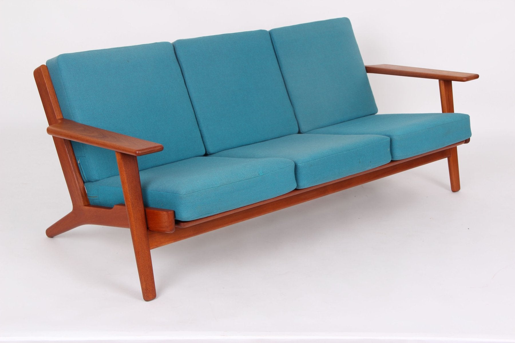 Sofa and Teak Armchairs by Hans J. Wegner for Getama, 1960s, Set of 3