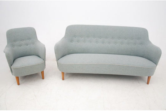 Sofa & Armchair by Carl Malmsten, Sweden, 1950s, Set of 2