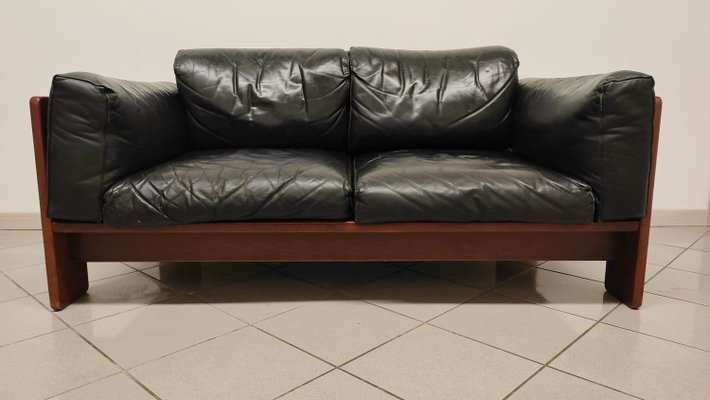 Sofa in Black Leather by Afra & Tobia Scarpa for Gavina-AKW-2021628