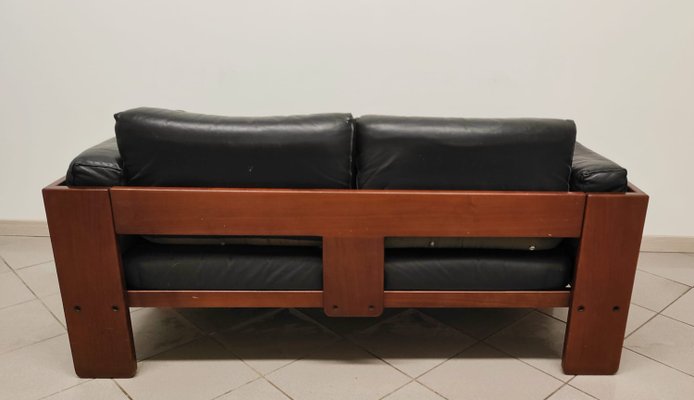 Sofa in Black Leather by Afra & Tobia Scarpa for Gavina-AKW-2021628