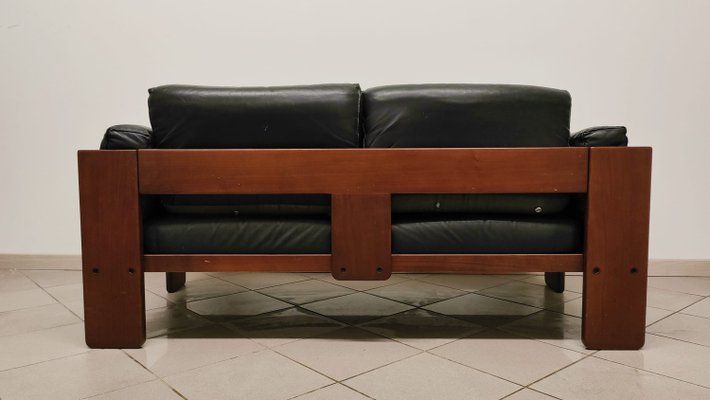 Sofa in Black Leather by Afra & Tobia Scarpa for Gavina-AKW-2021628