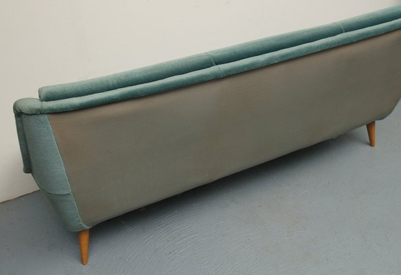 Sofa in Blue Velour, 1950s-PF-1369459