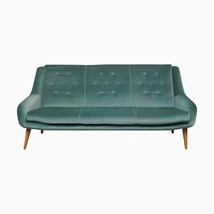 Sofa in Blue Velour, 1950s-PF-1369459