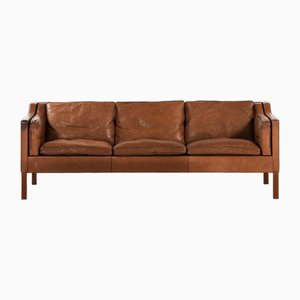 Sofa in Teak and Original Leather Model 2213 attributed to Børge Mogensen, 1963-SC-2020803