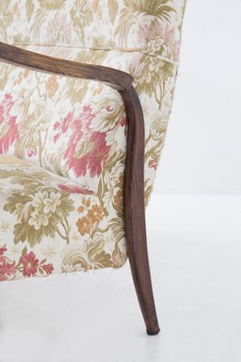 Sofa in Wood and Floral Fabric attributed to Paolo Buffa, 1950s-RCE-1449764