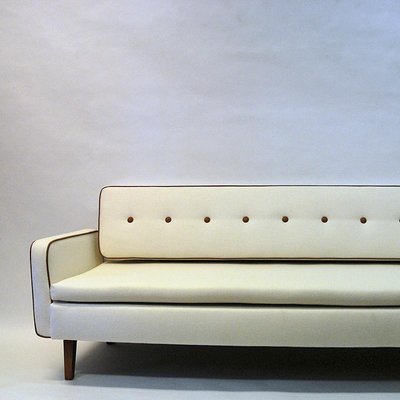 Sofa or Daybed in White Wool from Ire Möbler, Sweden, 1950s-HEU-938851