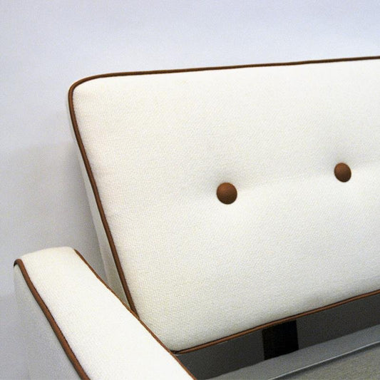 Sofa or Daybed in White Wool from Ire Möbler, Sweden, 1950s