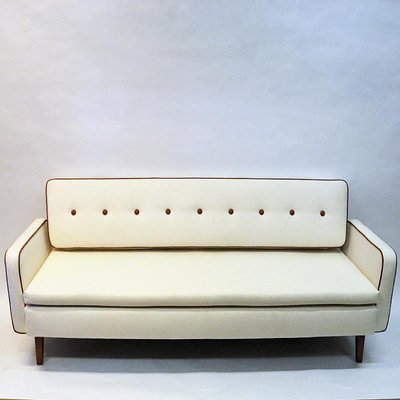 Sofa or Daybed in White Wool from Ire Möbler, Sweden, 1950s-HEU-938851