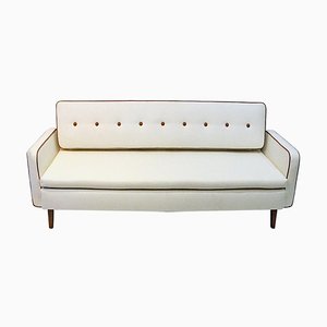 Sofa or Daybed in White Wool from Ire Möbler, Sweden, 1950s-HEU-938851