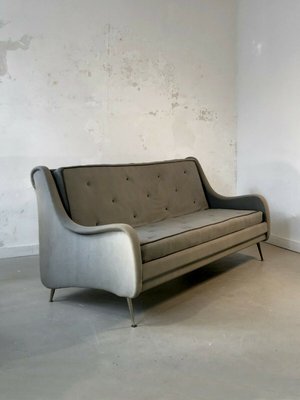 Sofa with Grey Felt, France, 1950s-NLF-960879