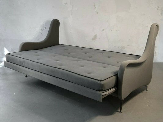 Sofa with Grey Felt, France, 1950s-NLF-960879