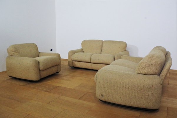 Sofas and Armchair in Wool from Busnelli, 1970s, Set of 3-KNM-1047182