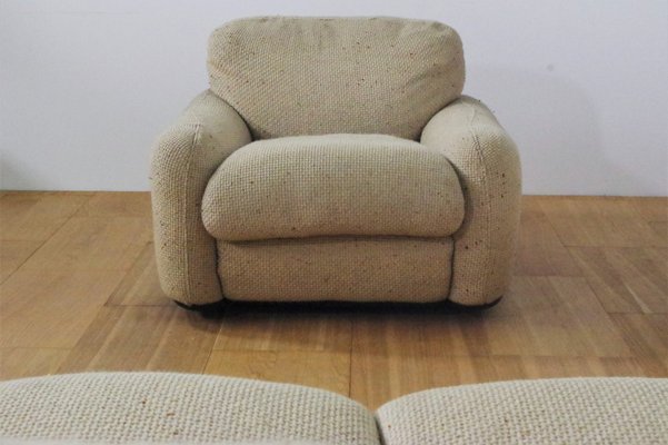 Sofas and Armchair in Wool from Busnelli, 1970s, Set of 3-KNM-1047182