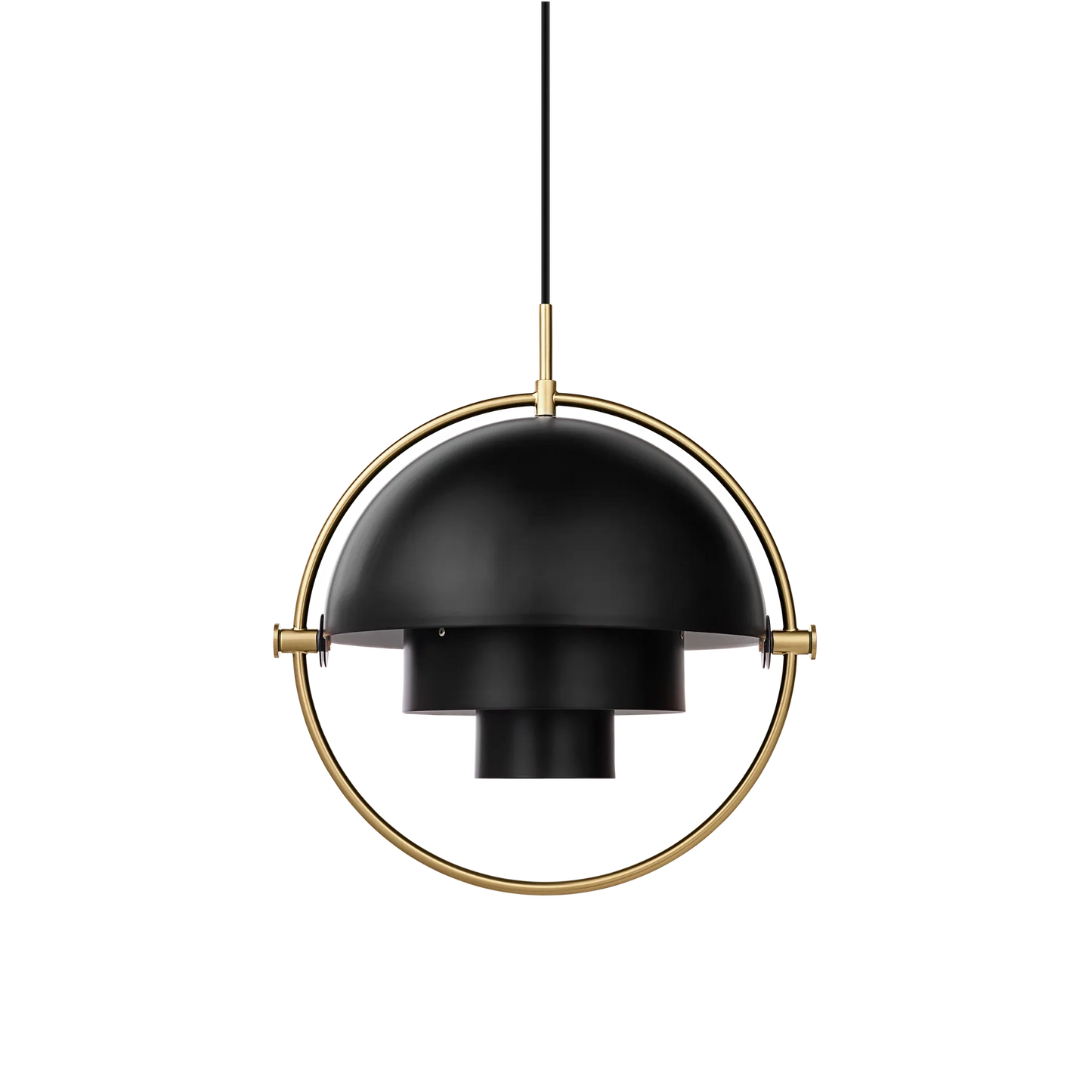 Multi-Lite Pendant Lamp by Gubi #Large/Soft Black Semi Matt/Brass