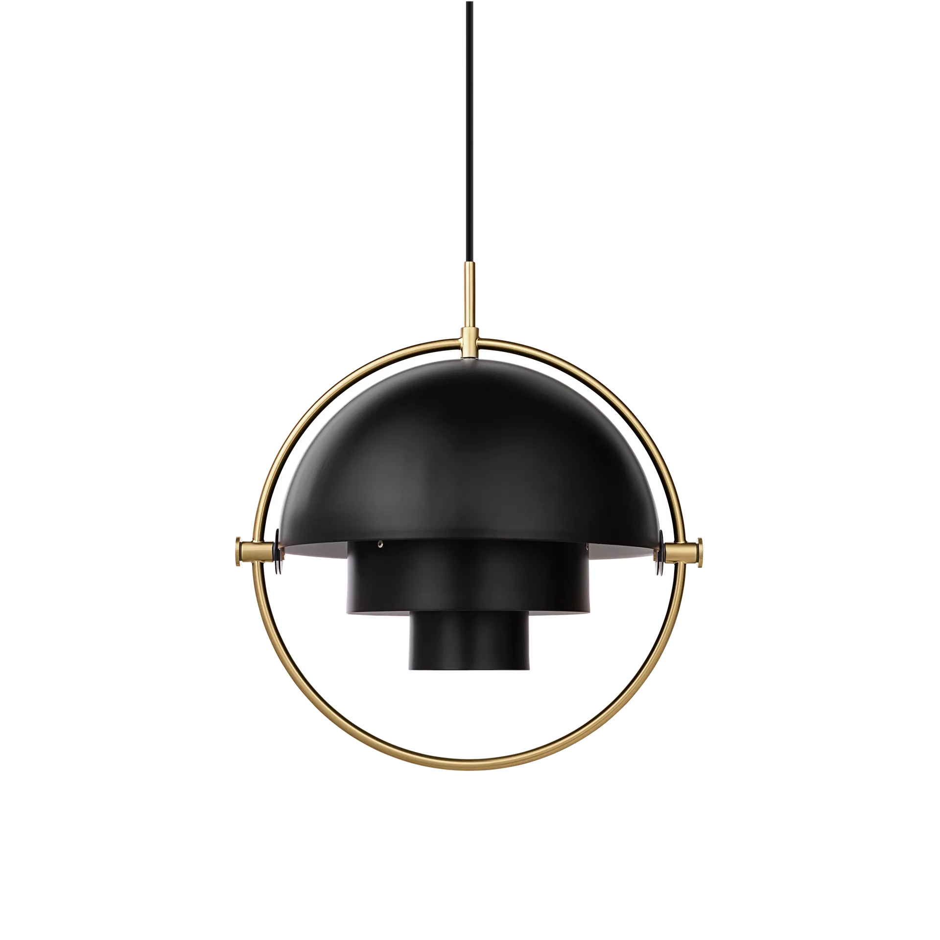 Multi-Lite Pendant Lamp by Gubi #Large/Soft Black Semi Matt/Brass