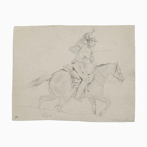 Soldier on Horseback Pencil Drawing, 19th Century-ZCI-786911