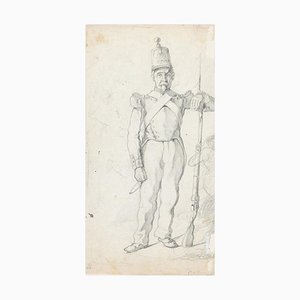 Soldier - Original Pencil Drawing by an Unknown French Artist - 19th Century 19th Century-ZCI-758636