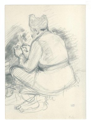 Soldier - Original Pencil Drawing on Paper by J. Hirtz - Early 20th Century Early 20th Century-ZCI-766312