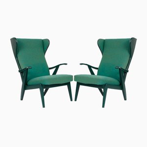 Solid Ash Wingback Chairs from Søren Willadsen Møbelfabrik, Denmark, 1940-1950, Set of 2-DQ-1404672