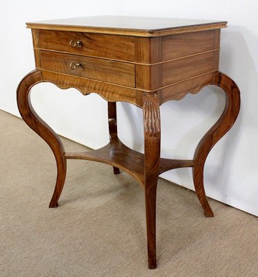 Solid Blonde Walnut Worktable, Late 19th Century-RVK-1020471