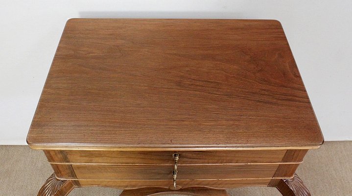 Solid Blonde Walnut Worktable, Late 19th Century-RVK-1020471