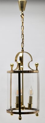 Solid Brass and Glass Lantern or Pendant Lamp by Gaetano Sciolari-MJY-1148859