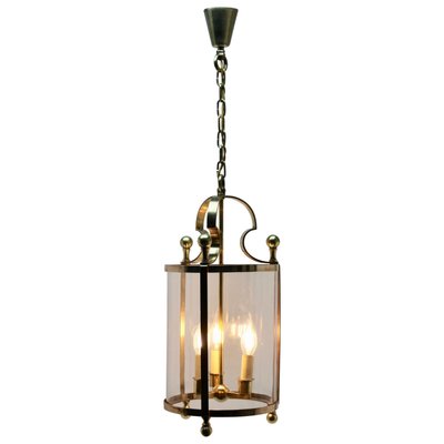 Solid Brass and Glass Lantern or Pendant Lamp by Gaetano Sciolari-MJY-1148859