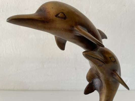 Solid Brass Dolphin Figurine, Germany, 1970s-RDS-1255024