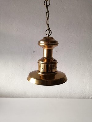 Solid Brass Nautilus Pendant Lamp by Ahlemann + Schlatter, Germany, 1970-RDS-1147909