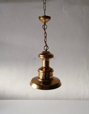 Solid Brass Nautilus Pendant Lamp by Ahlemann + Schlatter, Germany, 1970-RDS-1147909